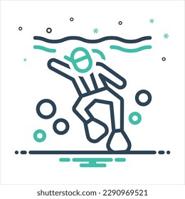 Icono de mezcla de colores vectoriales para bucear