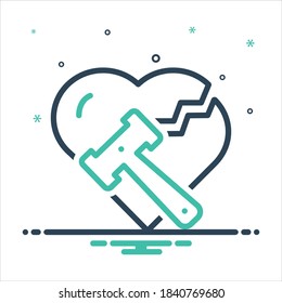 Vector colorful mix icon for divorce