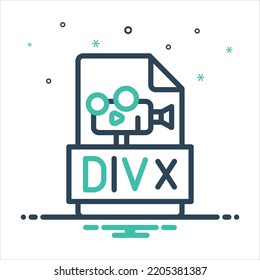 Vector colorful mix icon for divx