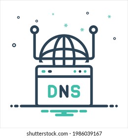 Vector colorful mix icon for dns