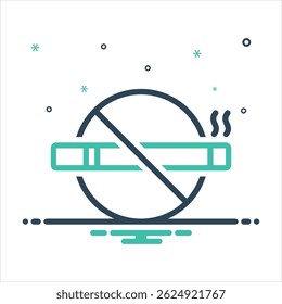 Vector icono de mezcla de colores para no fumar
