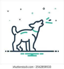 Vector colorful mix icon for dog barking