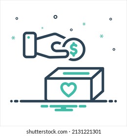 Vector colorful mix icon for donate