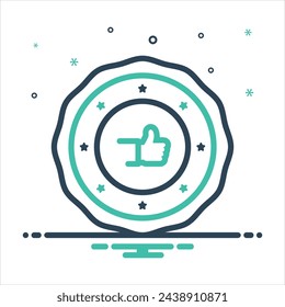 Vector colorful mix icon for done
