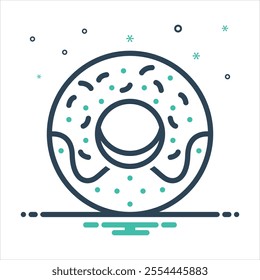 Vector colorful mix icon for donut