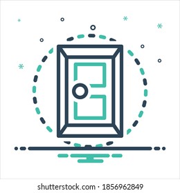 Icono de mezcla colorida del vector para la puerta