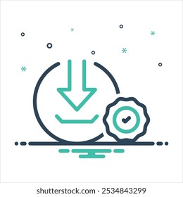 Vector colorful mix icon for downloaded
