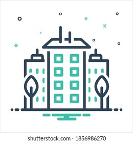 Vector colorful mix icon for downtown