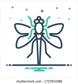 Vector colorful mix icon for dragonfly
