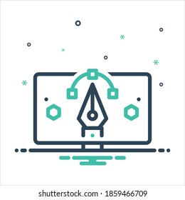 Icono de mezcla de colores vectorial para dibujar