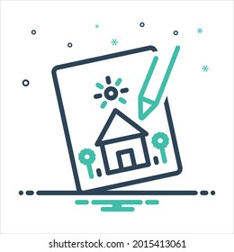 Vector colorful mix icon for drawing