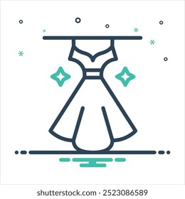 Vector colorful mix icon for dress