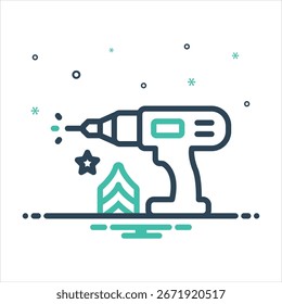 Vector colorful mix icon for drill sergeant