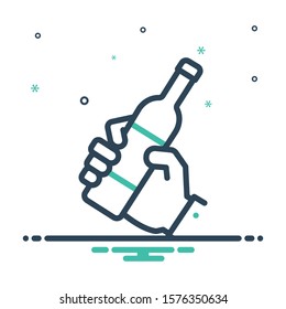 Vector colorful mix icon for drunkard