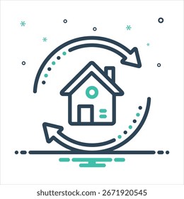 Vector colorful mix icon for dwelling development