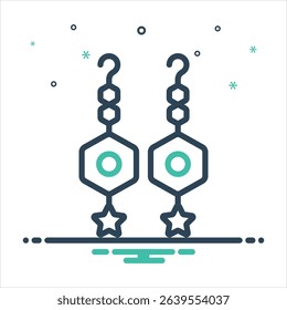 Vector colorful mix icon for earrings