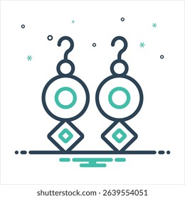 Vector colorful mix icon for earrings