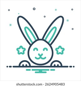 Vektor bunte Mischung Symbol für Osterhase