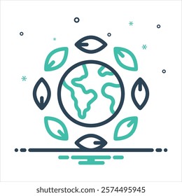 Vector colorful mix icon for eco friendly