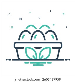 Vector colorful mix icon for ecological eggs