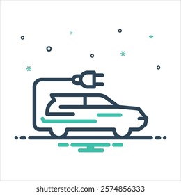 Vector colorful mix icon for electrical car