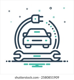 Vector colorful mix icon for electrical service