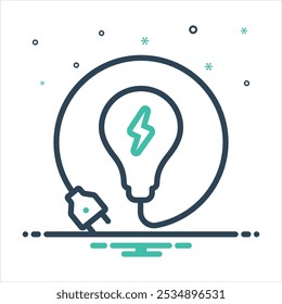 Vector colorful mix icon for electricity