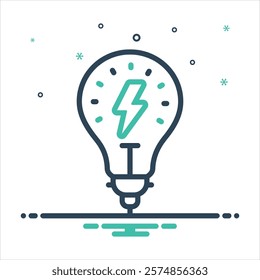 Vector colorful mix icon for electricity