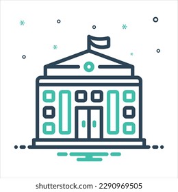 Icono de mezcla de colores vectoriales para embajada