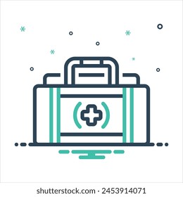 Vector colorful mix icon for emergency kit