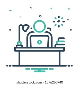 Vector colorful mix icon for employer