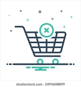 Vector colorful mix icon for empty cart