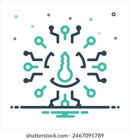 Vector colorful mix icon for encryption