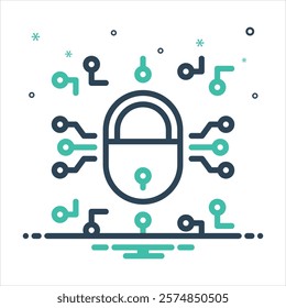 Vector colorful mix icon for encryption