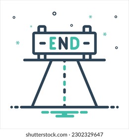 Vector colorful mix icon for end