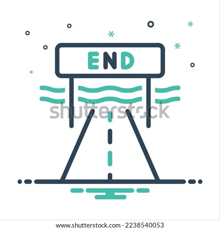 Vector colorful mix icon for ended