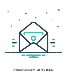 Vector colorful mix icon for envelope