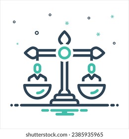 Icono de mezcla de colores vectorial para la igualdad