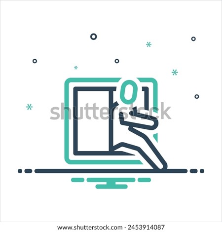 Vector colorful mix icon for escape