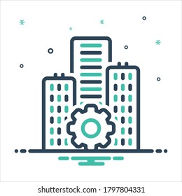 Vector colorful mix icon for establishment
