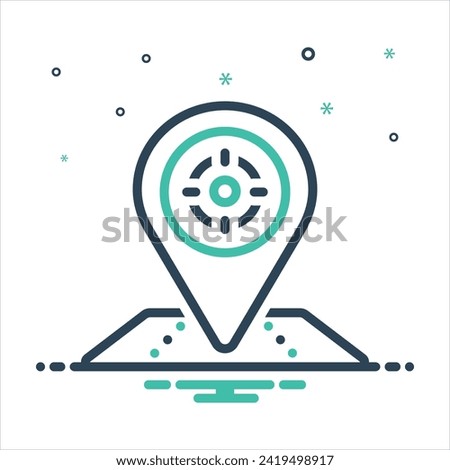 Vector colorful mix icon for exact location