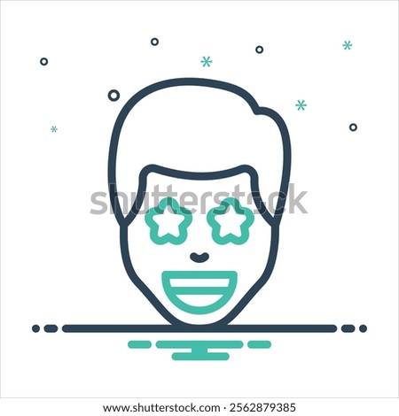 Vector colorful mix icon for excited