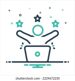 Vector colorful mix icon for exciting