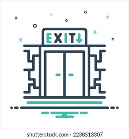 Vector colorful mix icon for exit