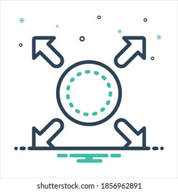 Icono de mezcla de color vectorial para expandir