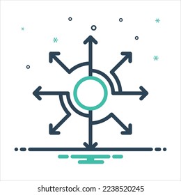 Vector colorful mix icon for expand
