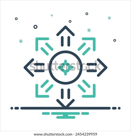 Vector colorful mix icon for expand