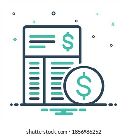 Vector colorful mix icon for expense