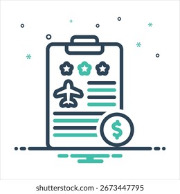 Vector colorful mix icon for expense report