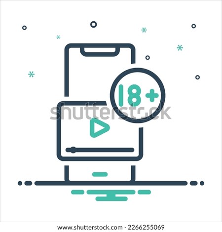 Vector colorful mix icon for explicit
